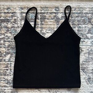 Forever 21 Black Velvet Sleeveless Crop Camisole